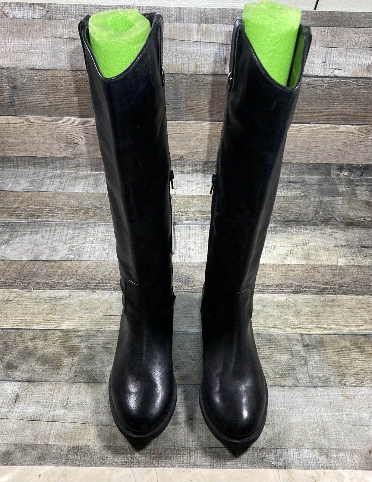 INC International Concepts Fawne Black Leather Knee High Boots Women’s US 6 M