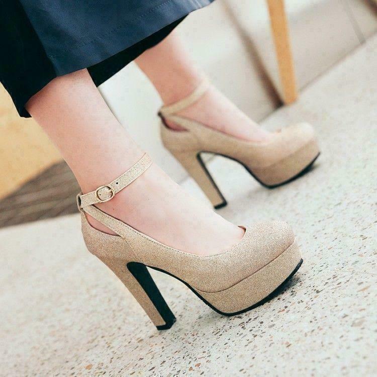 Fashion Women’s High Heels Platform Ankle Strap Pumps Party Club OL Casual Shoes