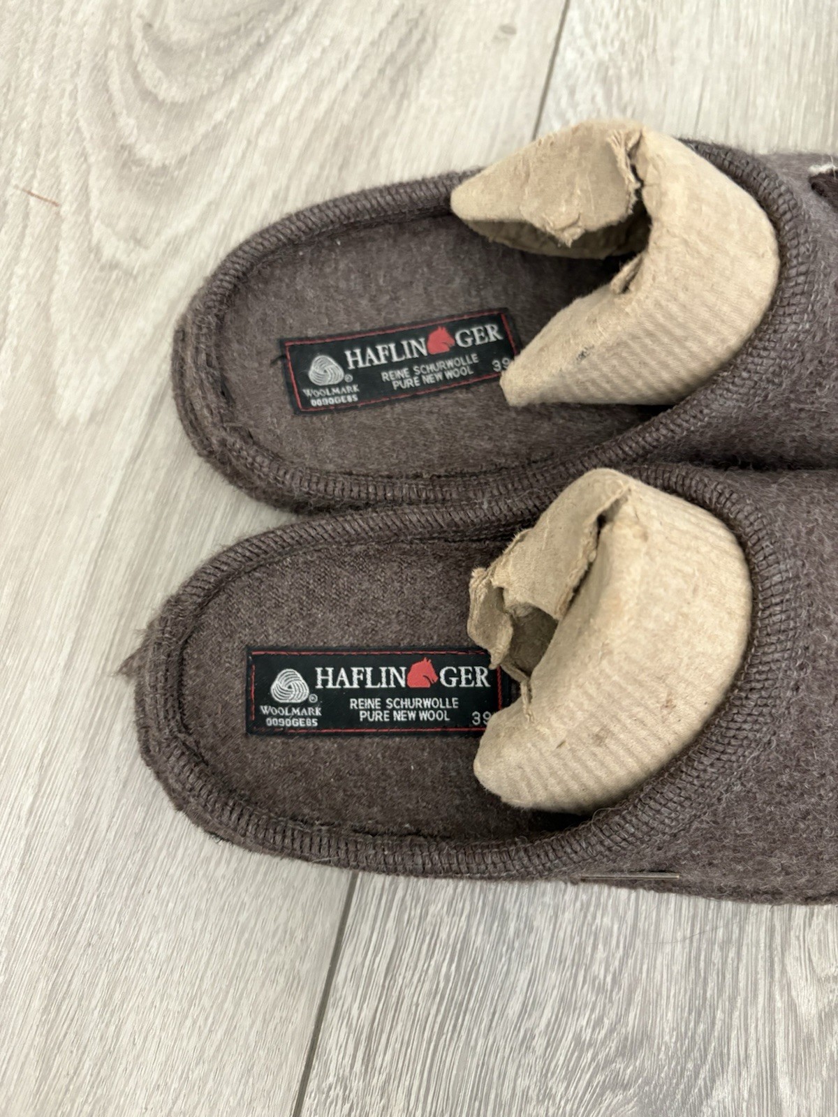 HAFLINGER COFFEE INDOOR WOOL SLIPPERS COMFY SZ US 8 EU 39 Brown Wool