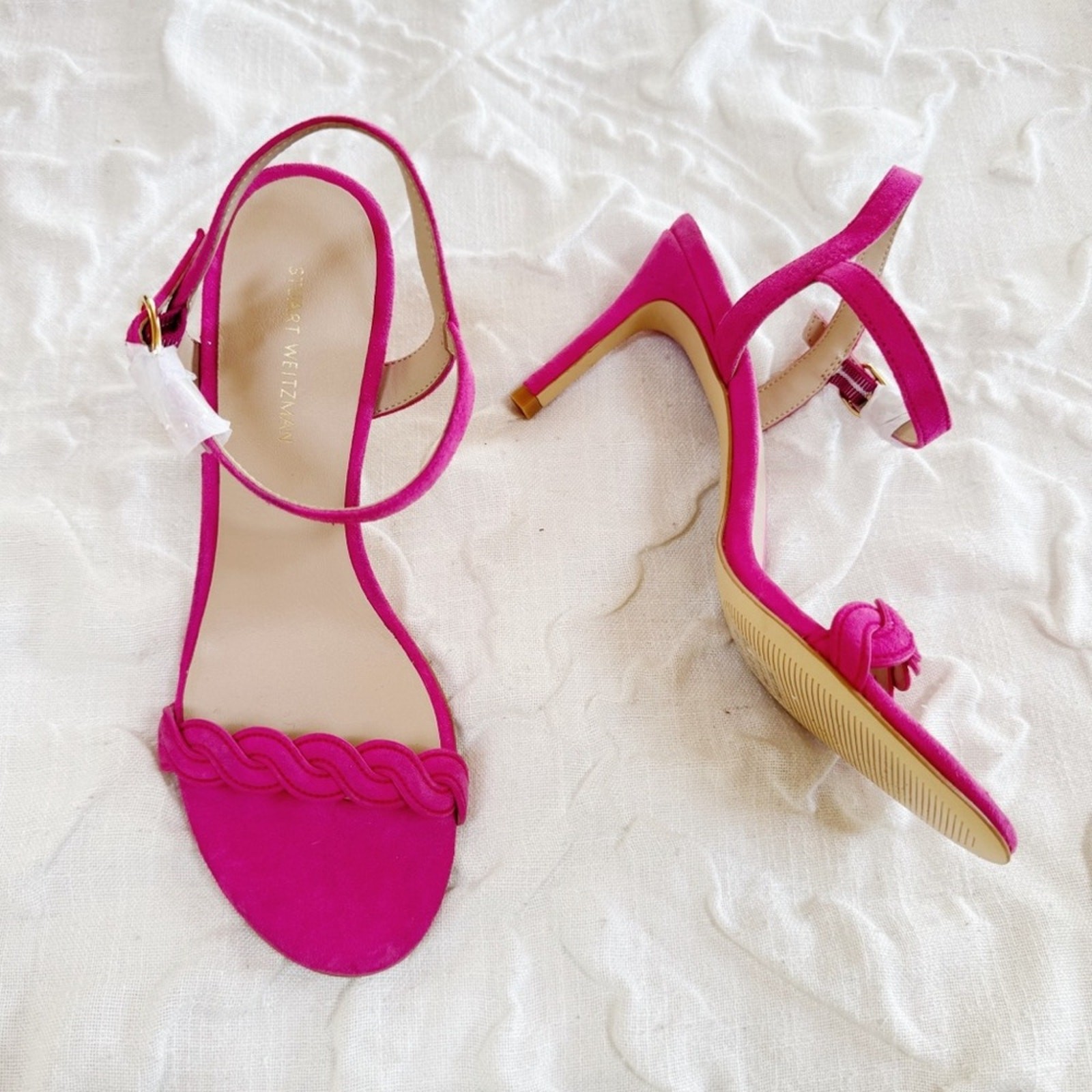 Stuart Weitzman Dancer Twistie 100Suede Sandal In Pink Size 6