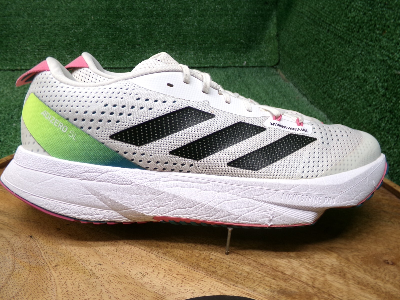 adidas Women Adizero SL W White Black Arctic Fusion Green Shoes Size 10 HQ7232