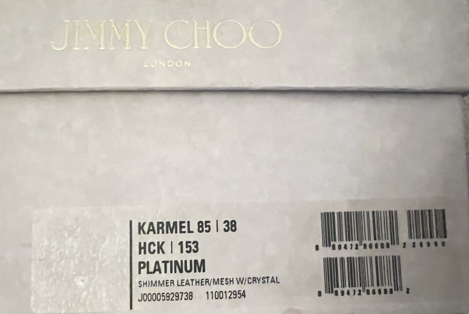 Jimmy Choo Karmel 85 Pumps EU 38 Platinum Suede Crystal Mesh High Heels
