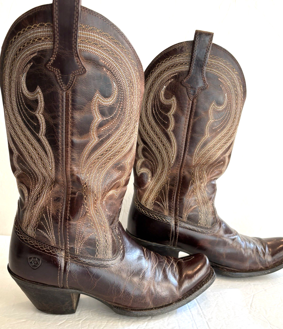 Ariat Lively Cowboy Western 10016357 ATS Sassy Brown Boots Womens 9B Leather