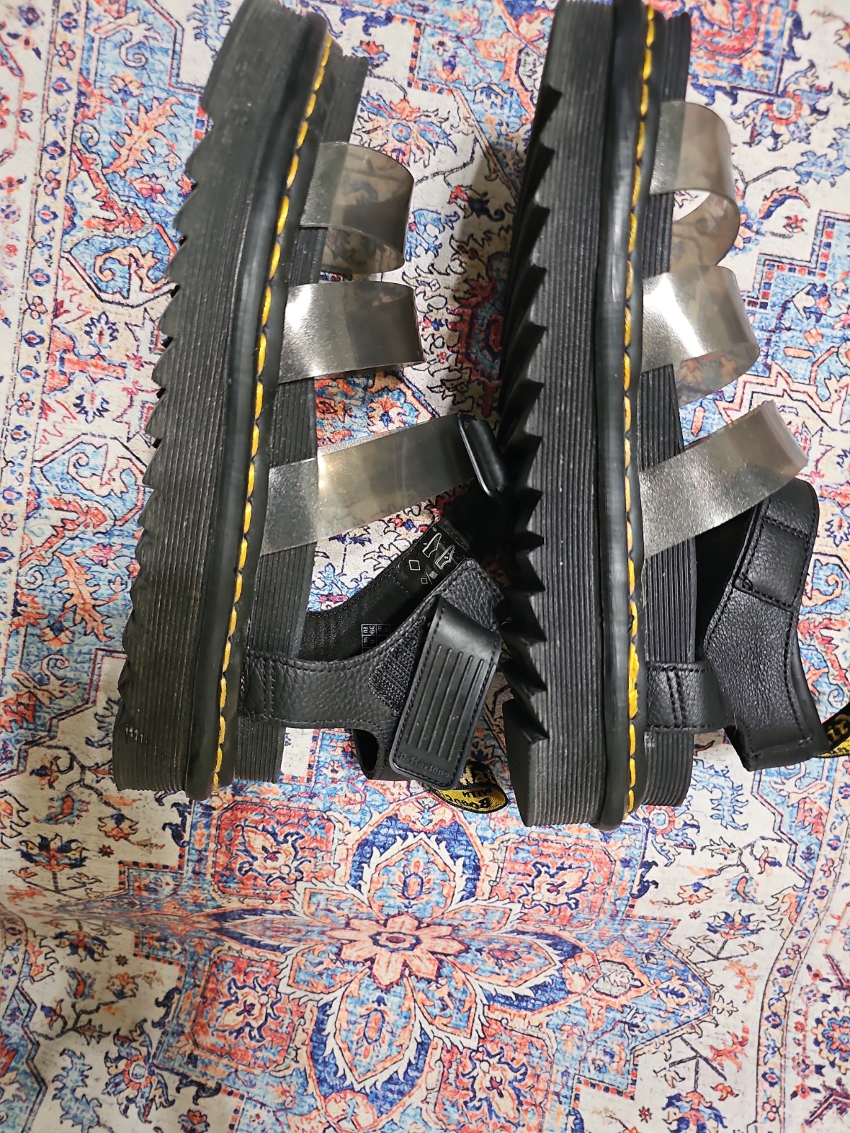 DR. MARTENS Blaire Jelly Black Platform Sandals Size 8 Soft Wair