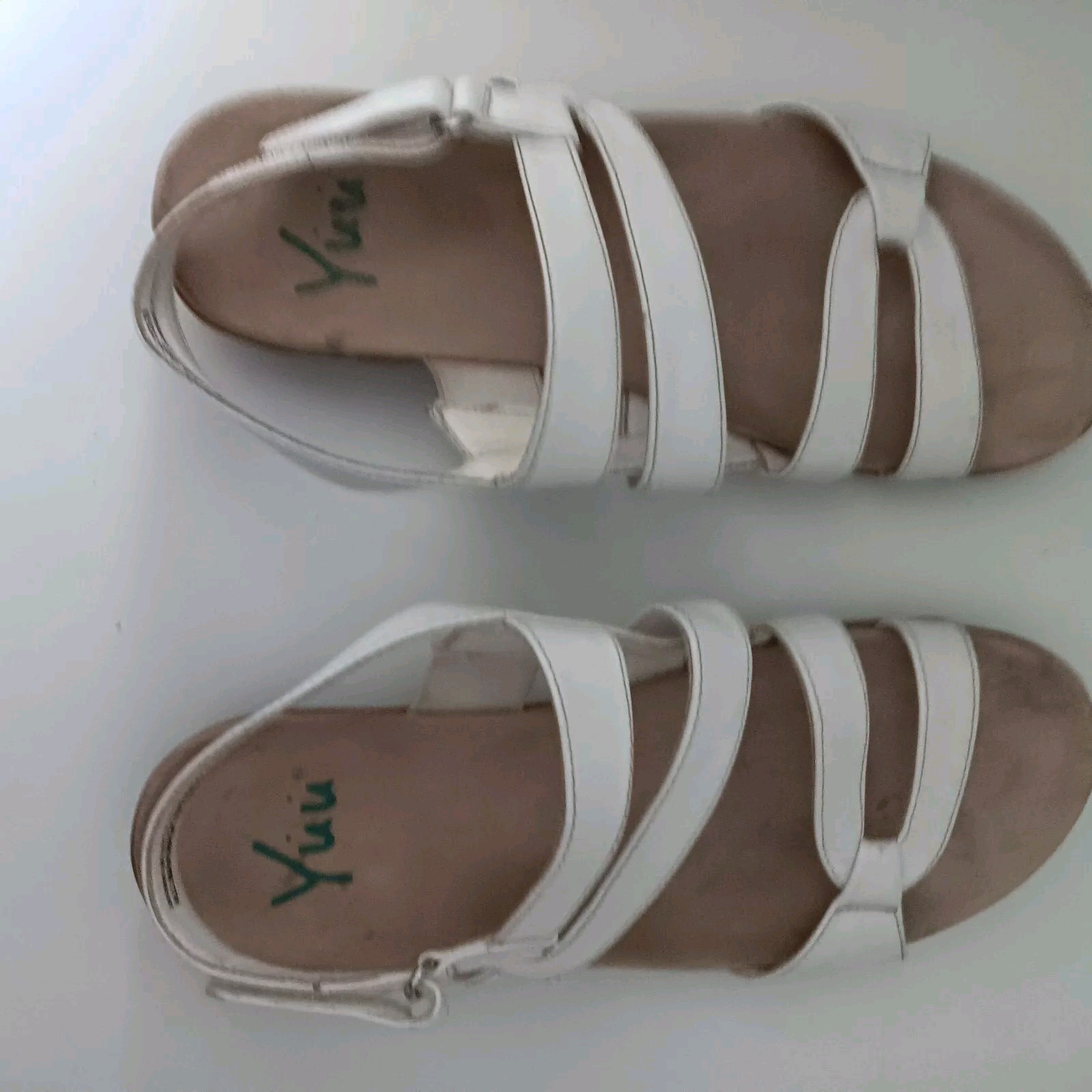 Yuu Janne Size 8.5 M White Women Man Made Slingback Strappy Sandals