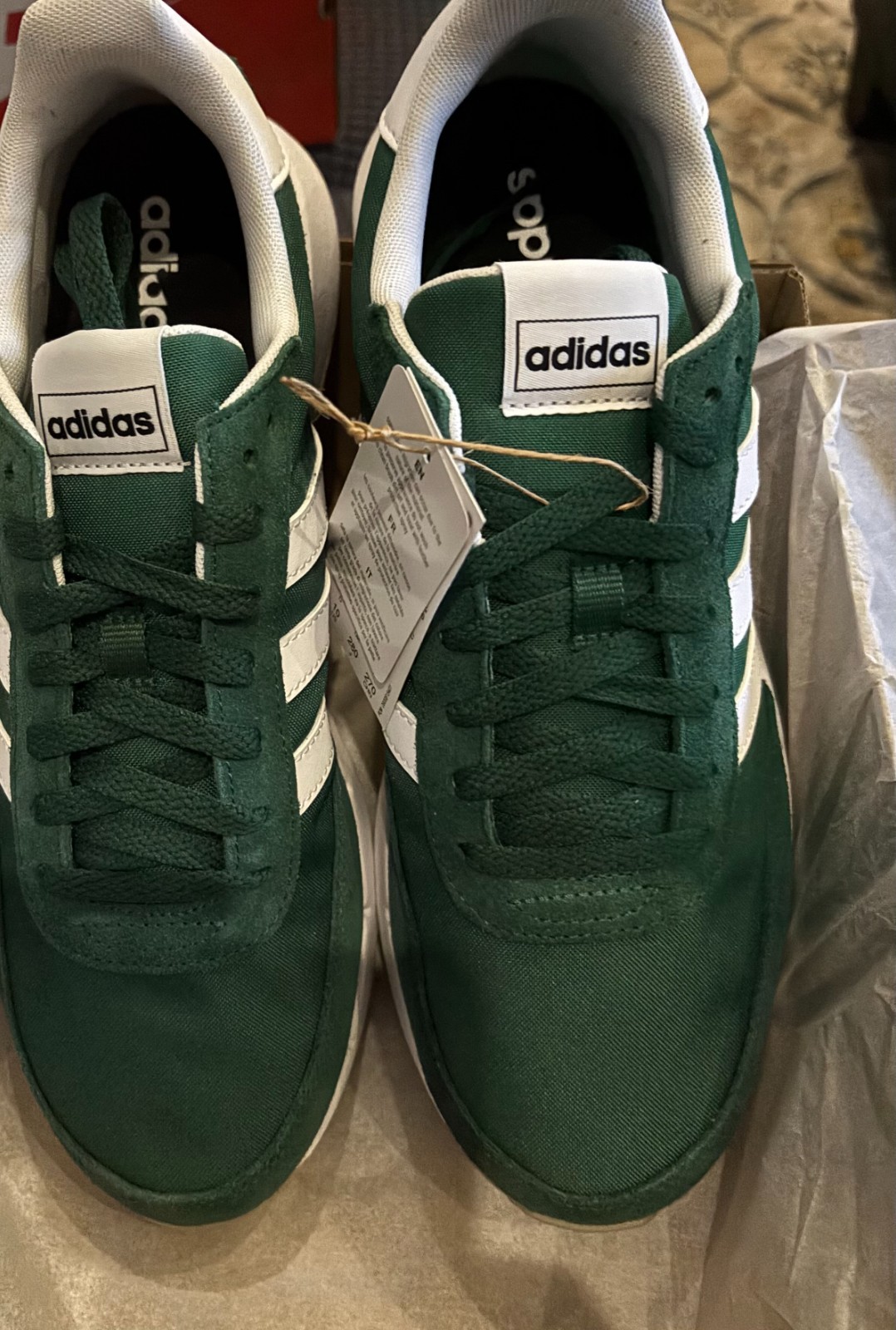 Adidas Run 60s 2.0 Collegiate Green White Men’s Size 10 H00354 NEW IN BOX