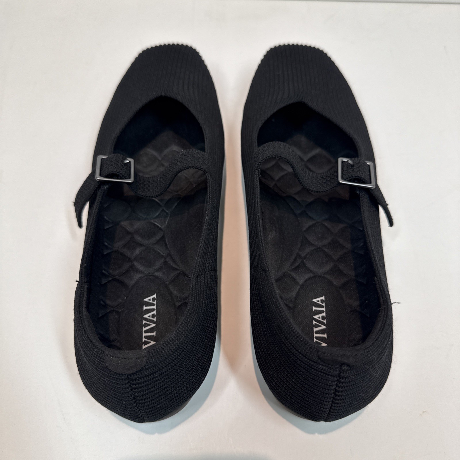 BUNDLE VIVAIA Margot Mary Jane Flats Black Tan Square Toe Womens Size EU 40 US 9