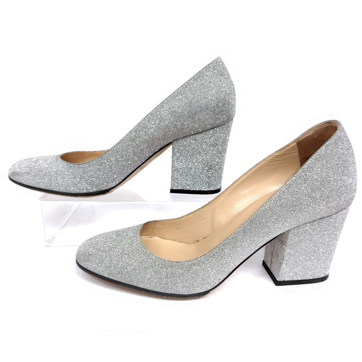 Sergio Rossi Pumps Shiny Glitter Silver Women’s Size EU36/US6