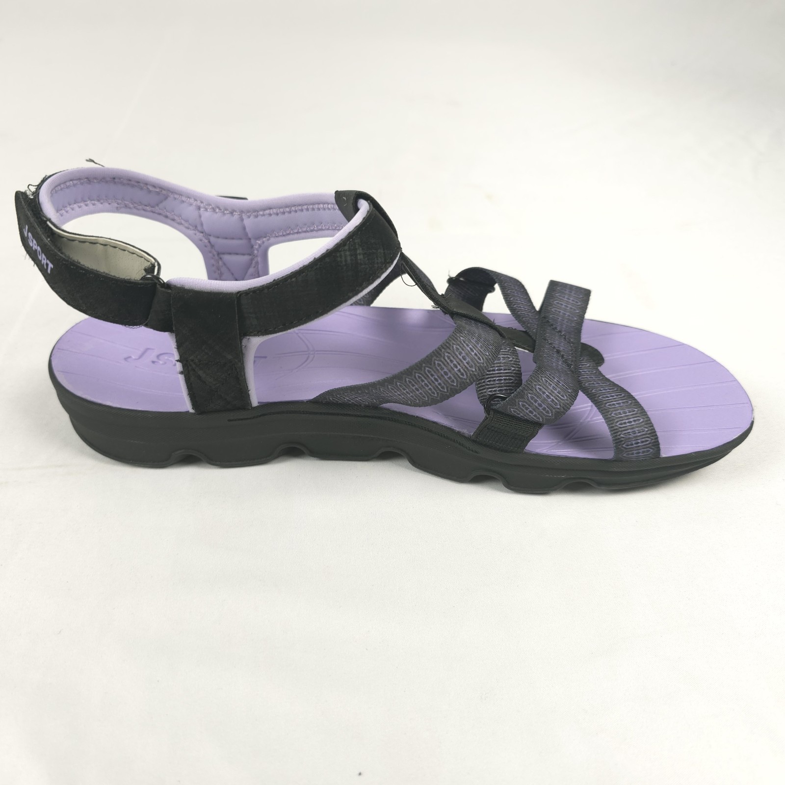 JSport Womens 10M Kaia Adjustable Strap Water Sports Comfort Sandal Black Purple