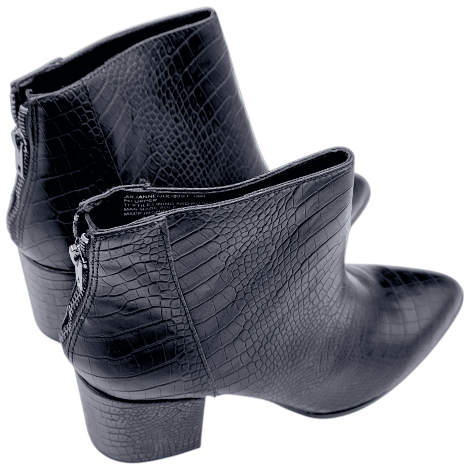 Steve Madden – Julianne Black Croc Boots / Bootie | JULI03S1 | Size 10 Medium