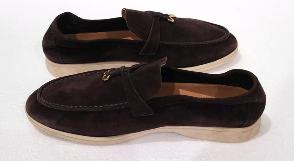 Loro Piana Dark Brown Suede Summer Charms Walk Loafers Size EU 40 US 9.5