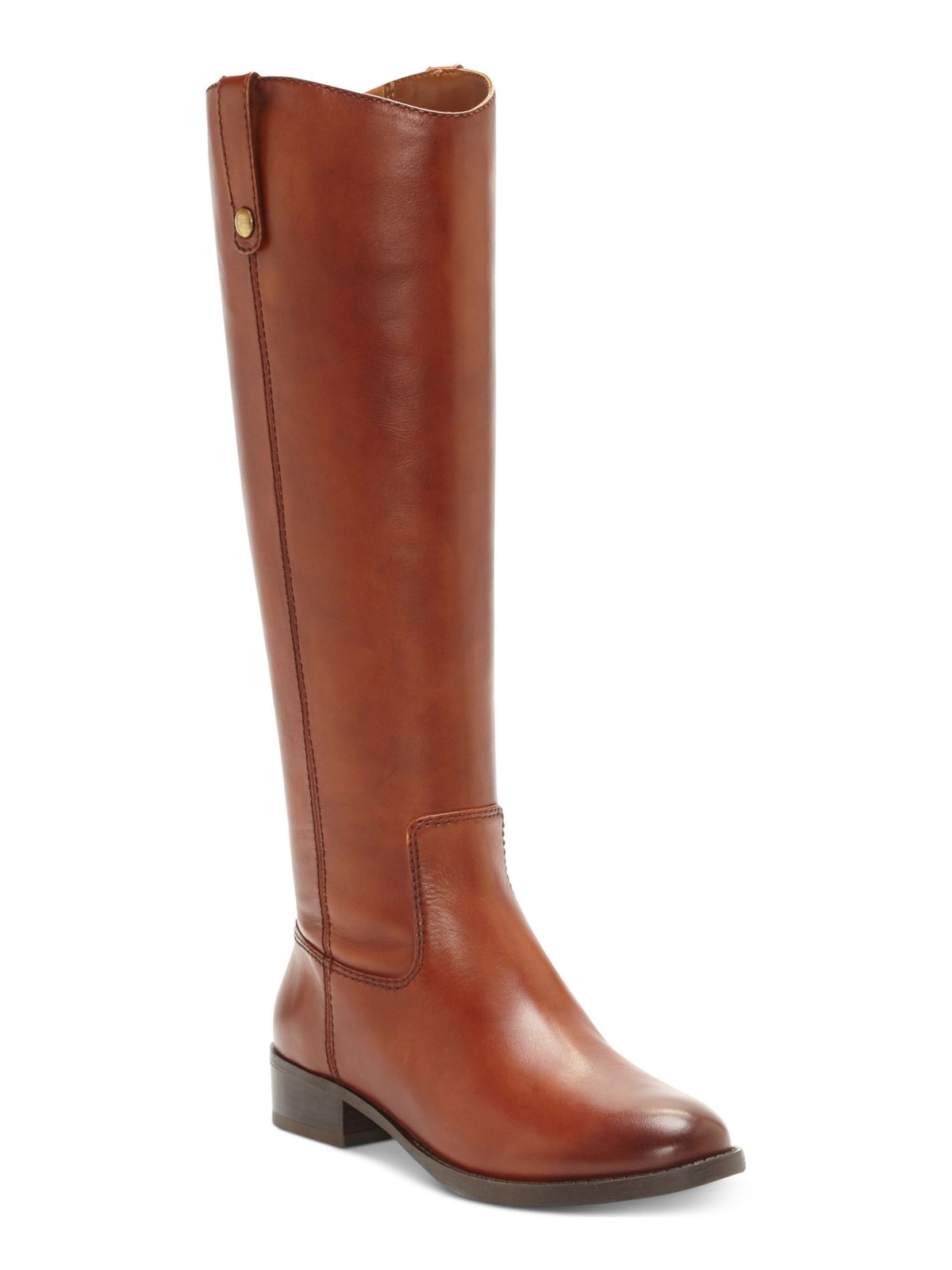 INC Womens Brown At Sides Fawne Toe Block Heel Leather Riding Boot 7.5