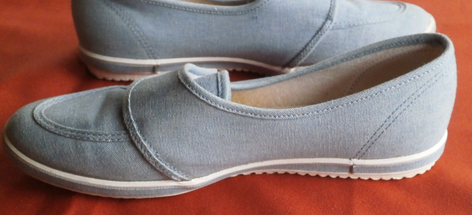Grasshoppers Canvas Shoe Slipper Loafer Moccasin 6 1/2 M Blue Flat 6.5 M Comfort