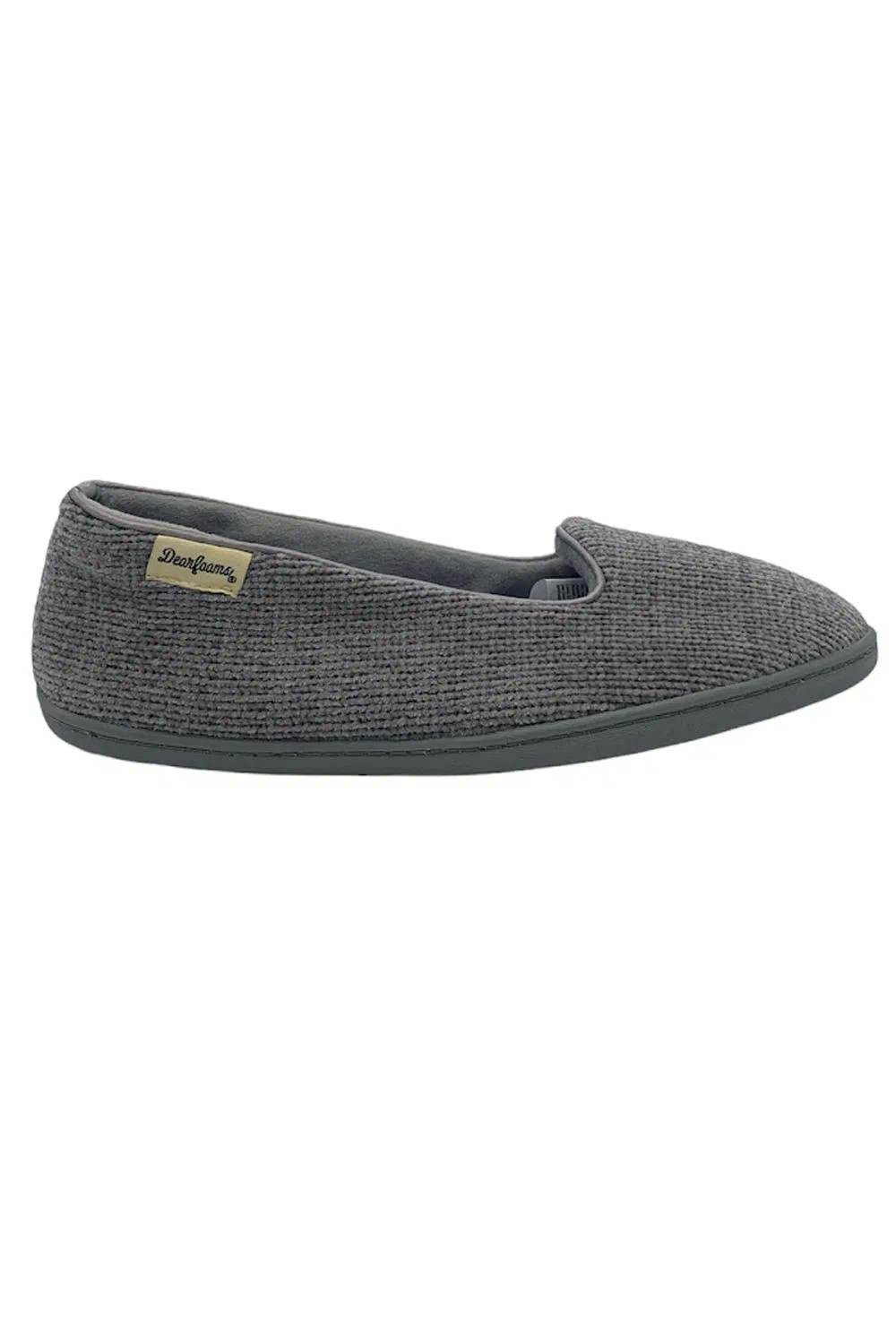Dearfoams Women’s Chenille Closed-Back Slippers Grey