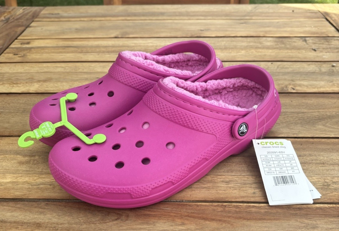 Crocs Classic Lined Clog Slip-On Unisex Pink US M10/W12 MPN 203591-6SV