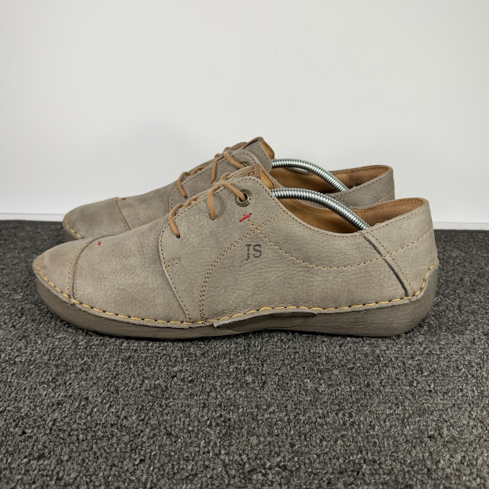 Josef Seibel Fergey 20 Taupe Leather Casual Shoes Size EU 41 US 10-10.5 Women’s