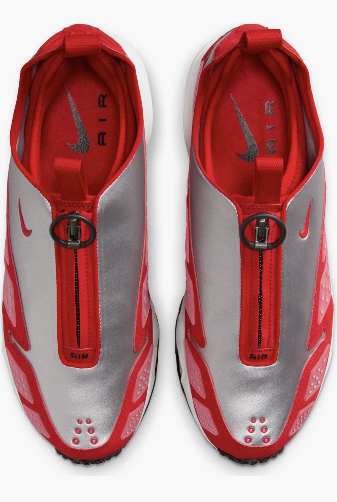 Nike Unisex Adults Red/Silver/Black Colorblock Low Top Zip Reflective Sneakers