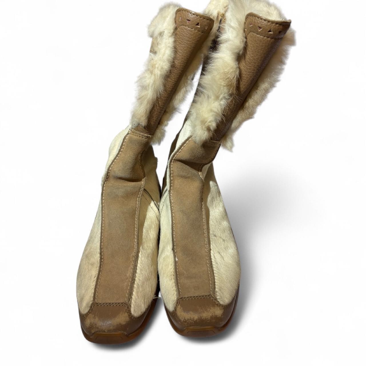Vintage Tecnica Italy Cowhide Fur Après Ski Boots