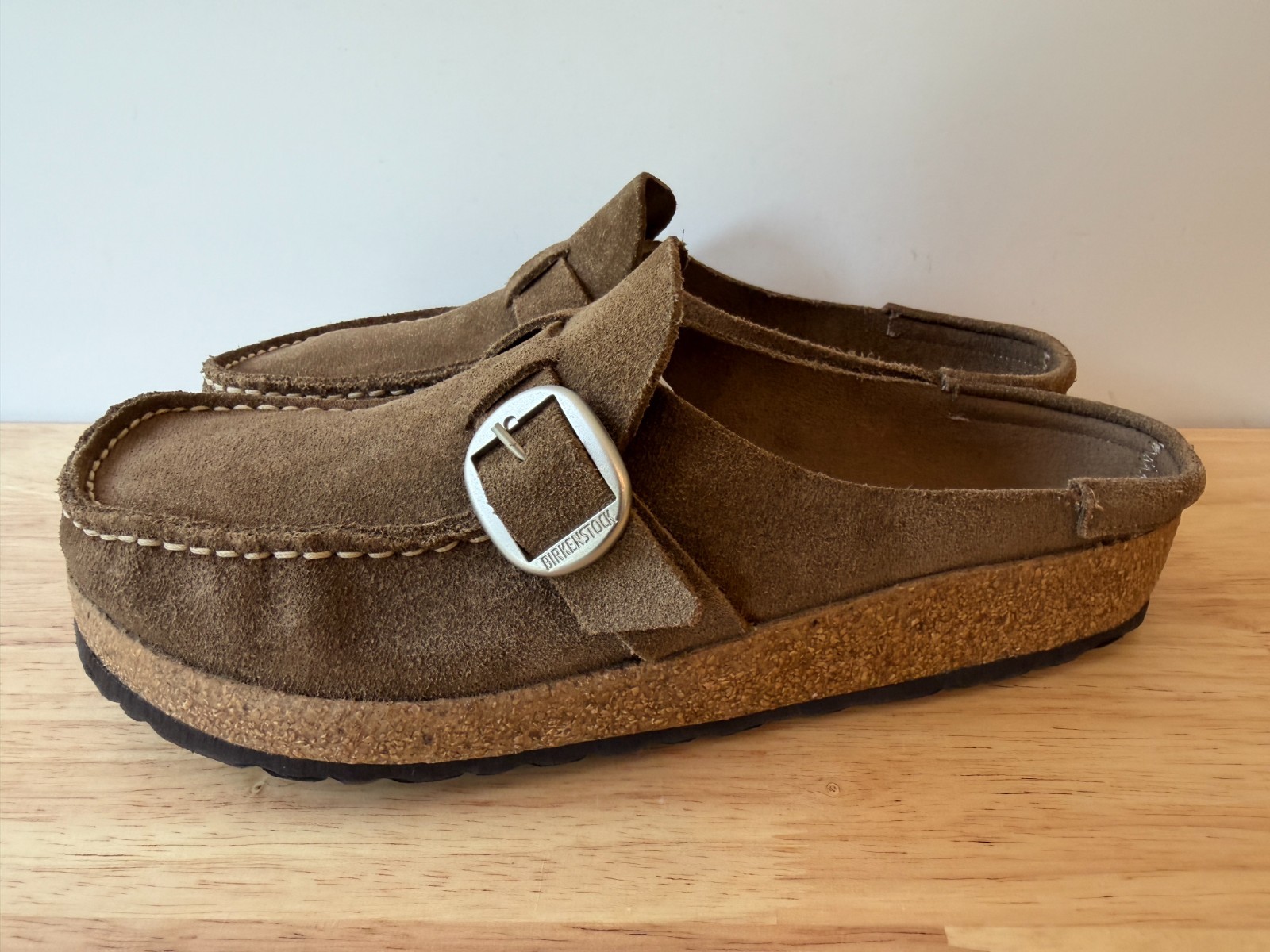 Birkenstock Buckley Suede Leather Clogs Gray Taupe EU 39 / US Women’s 8 Men’s 6