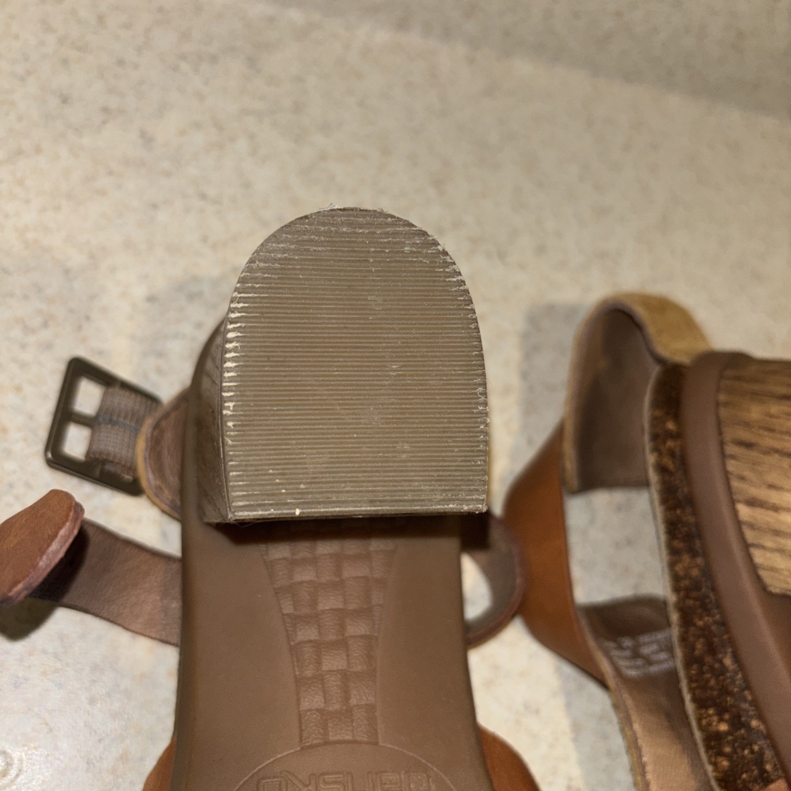 Dansko Dominique Heeled Cork Leather T Strap Sandals Women’s Size 8 EU 38