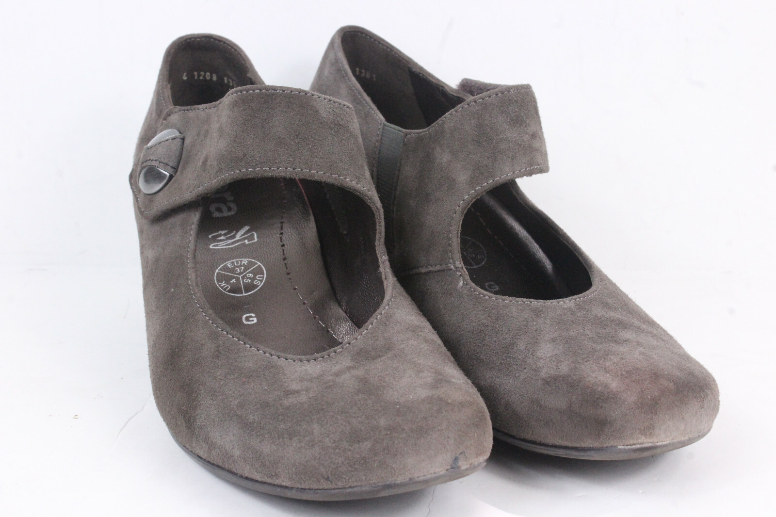 Ara Luftpolster Women’s Size 6.5 Leather Shoes Mary Janes Heels Pewter