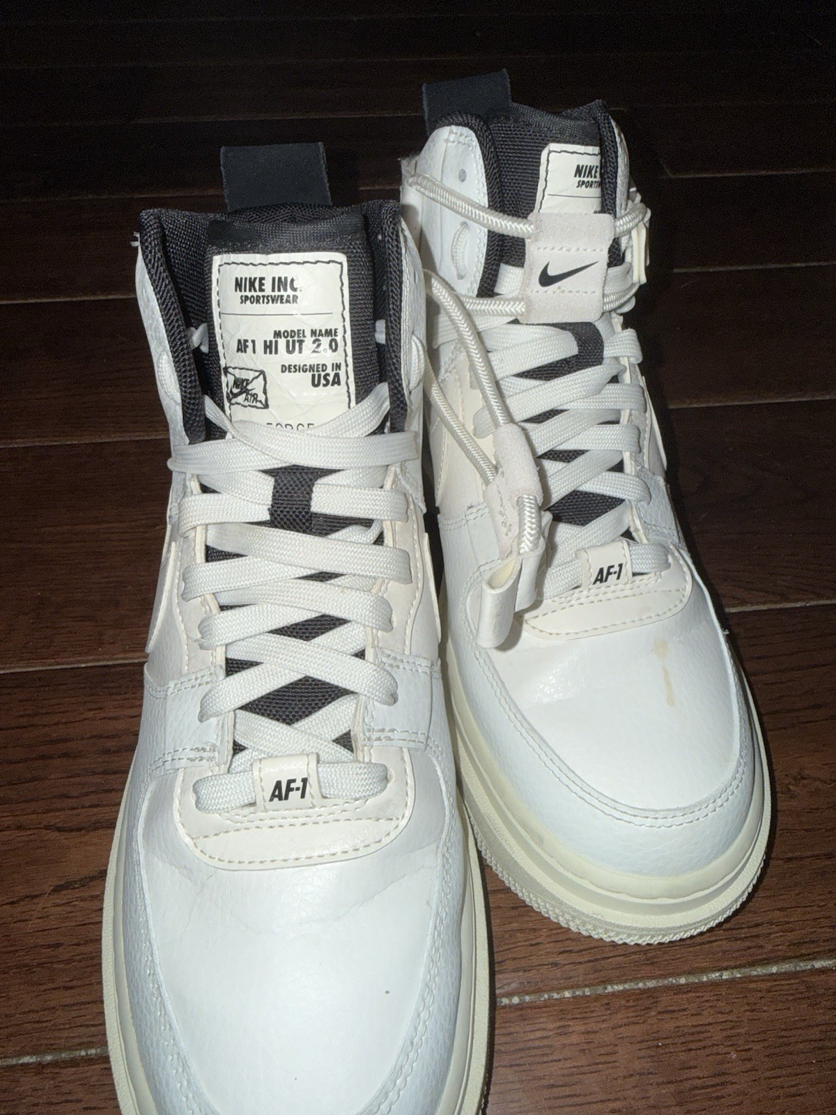 Nike Air Force 1 Utility 2.0 High Top Leather Sneakers Summit White/Black