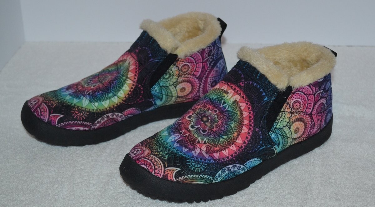 Yes We Vibe Slip-on Ankle Slipper Shoes Faux Sherpa Lined Women Size 6.5