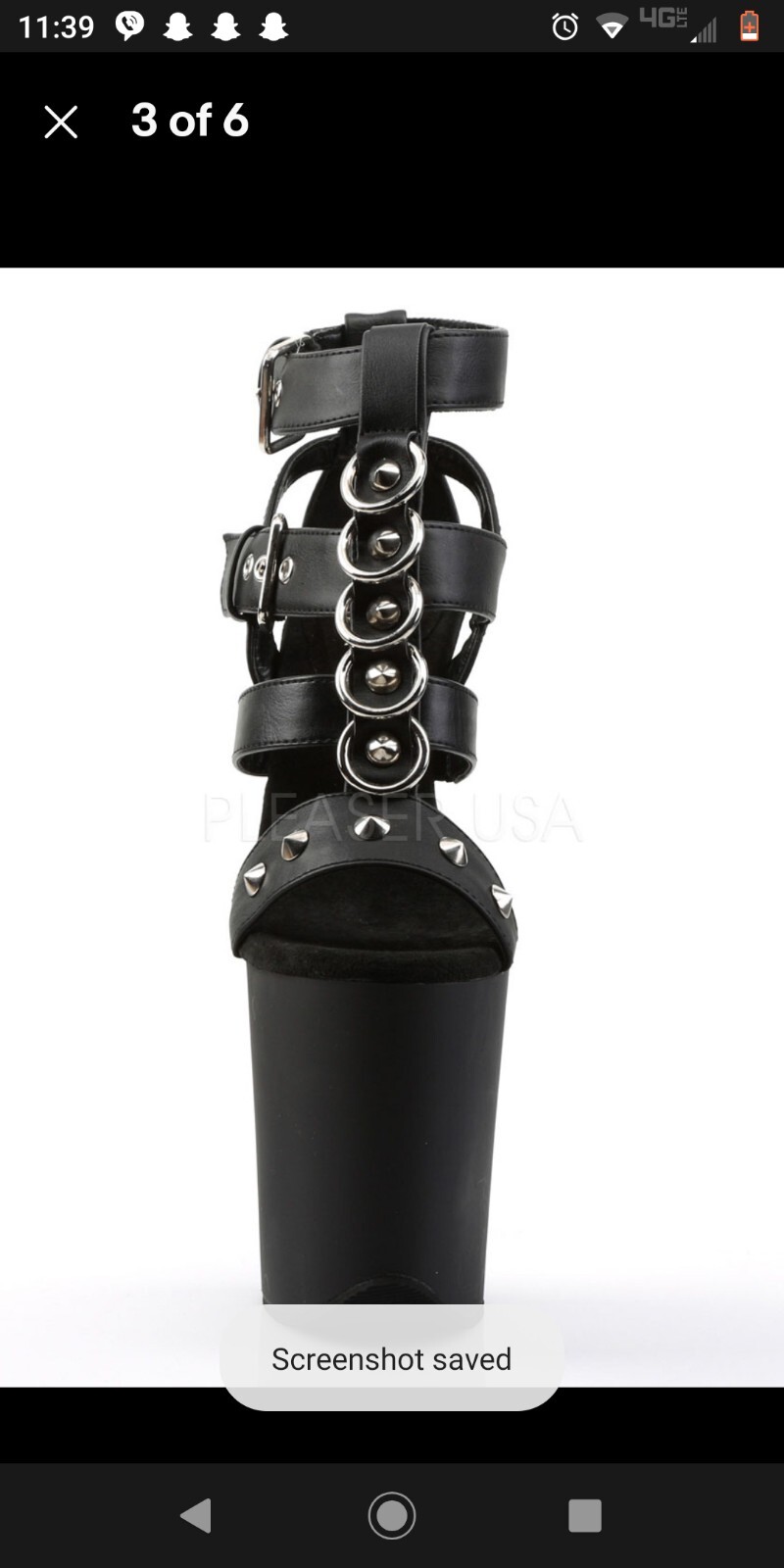 Pleaser FLAMINGO-858 8″ Heel, Platform Strappy Stilettos Rings and Studs Sz 13