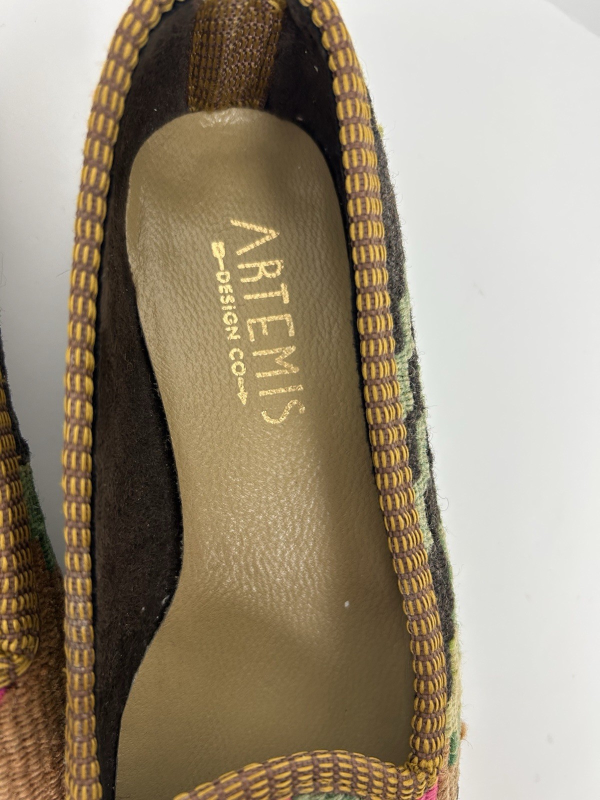 Artemis Design Co Women’s Slip-On Flats Woven Geometric Multicolor EU 35