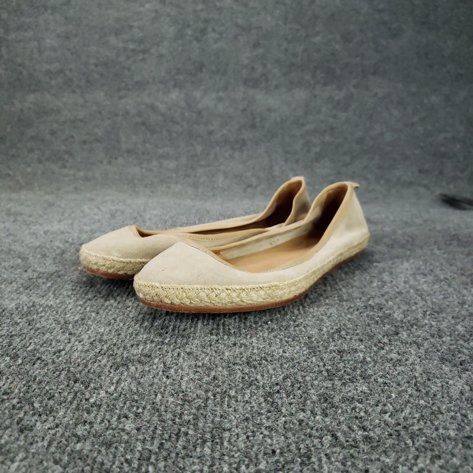 N.d.c. Shoes Womens Size 38 Beige Espadrille Flats Slip On Made By Hand Suede