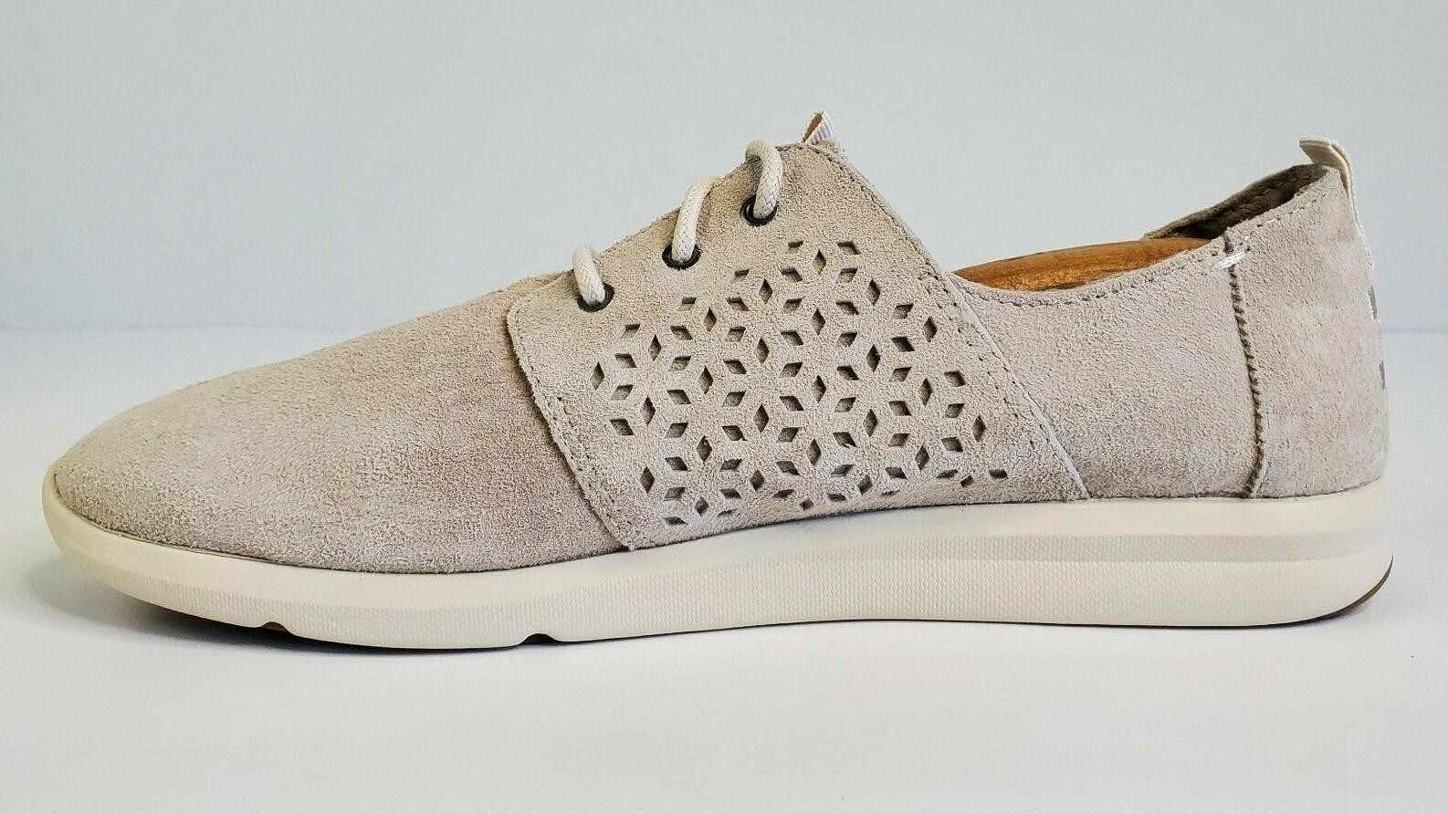 TOMS Size 11 Womens Del Rey Suede Mosaic Perforation Lace Up Sneakers Shoes NEW