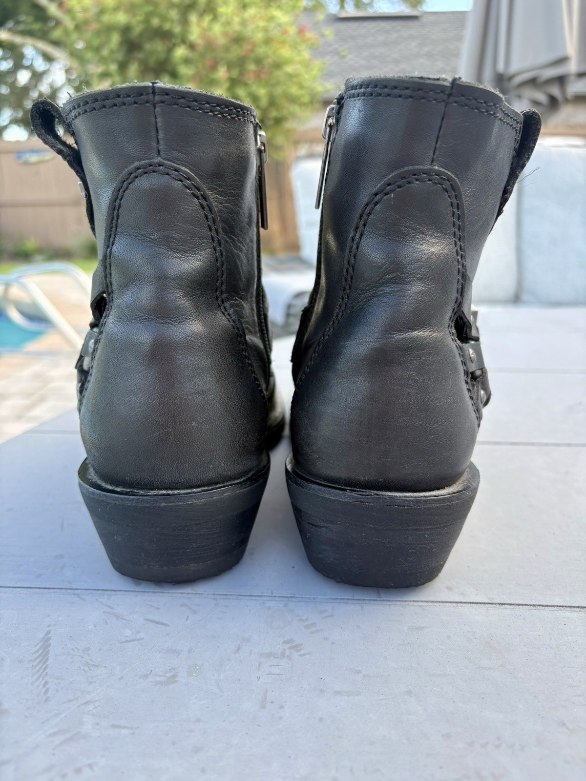 Ladies Harley-Davidson Black Leather Boots Size 7