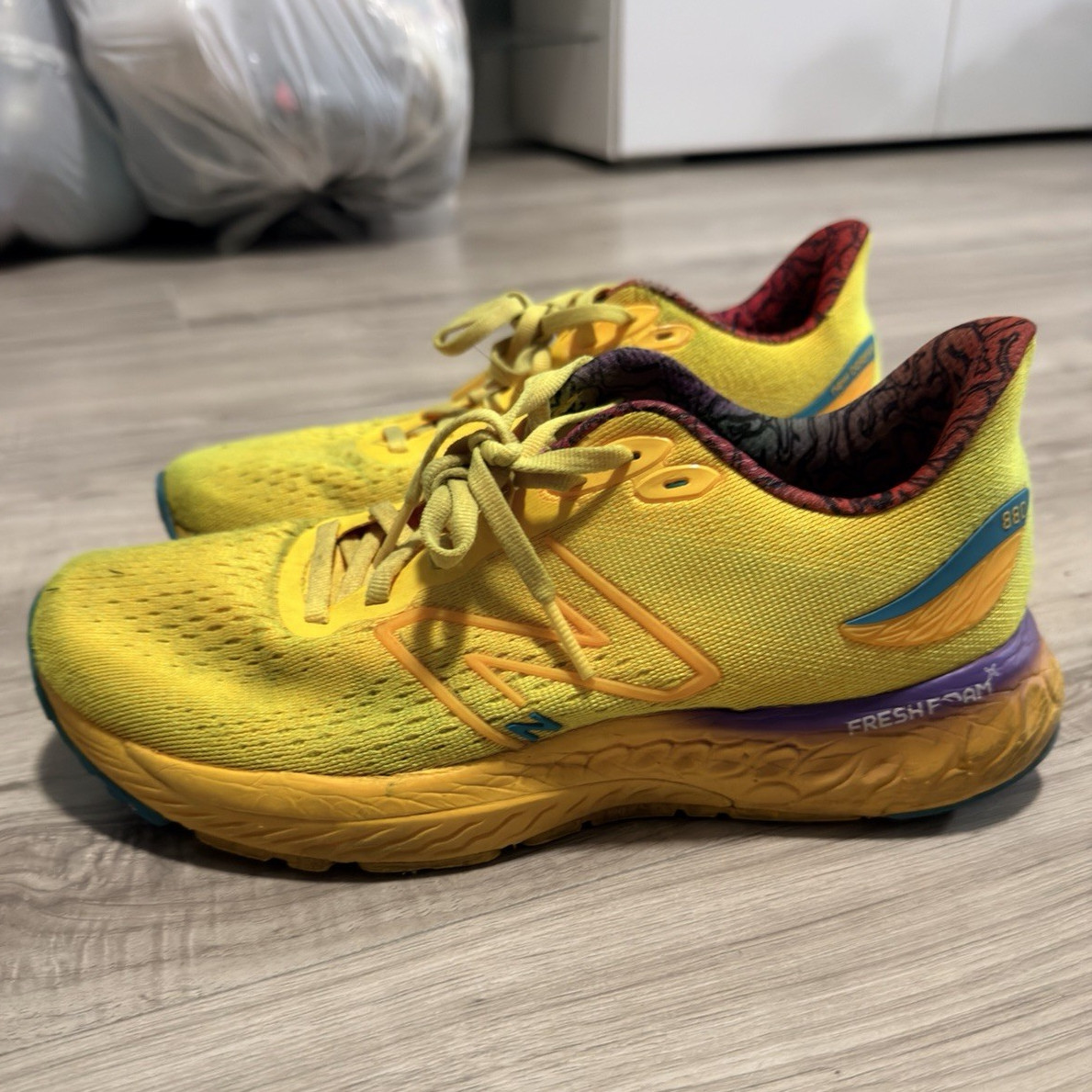 New Balance Fresh Foam X 1080 v12 Yellow Blue Low Top Lace Up Running