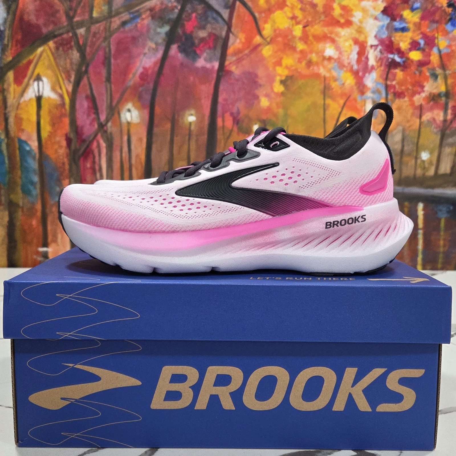 Brooks Glycerin 23 White Phantom Cyber Pink Size 9 Women’s 120465 1B 111 Running