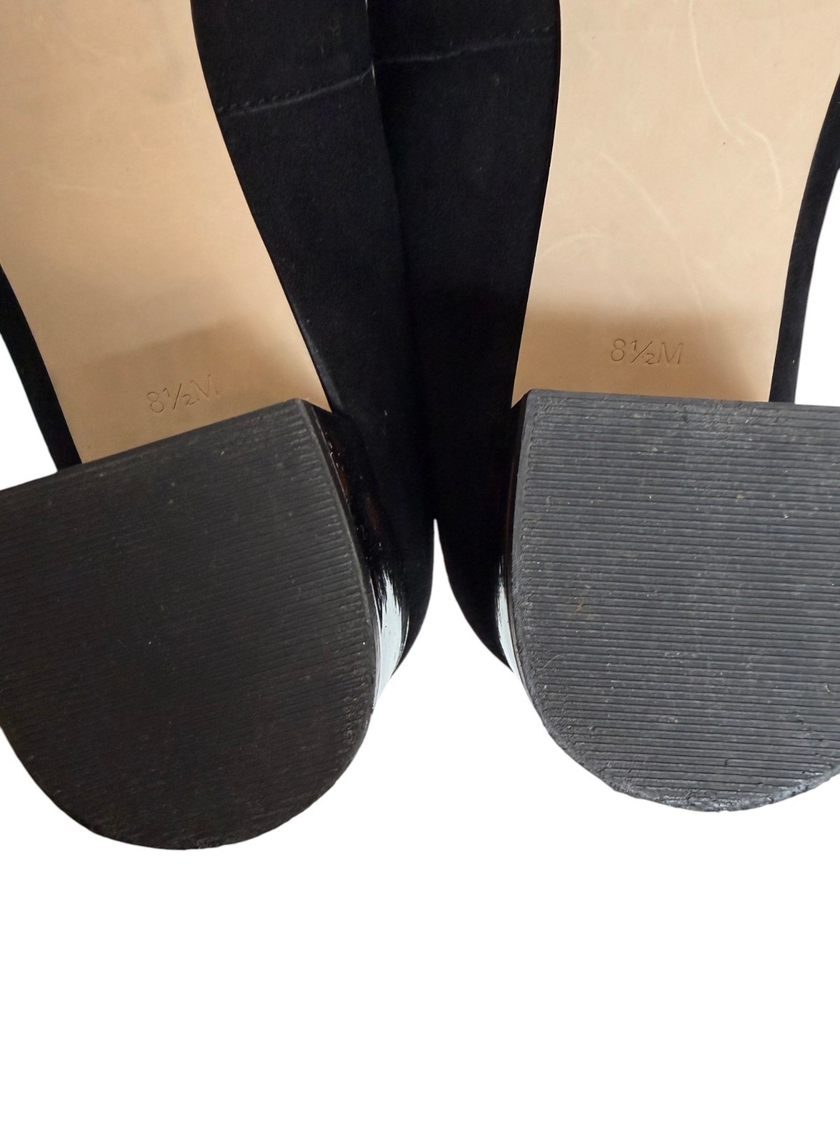 Talbots Isa Black Suede Block Heel Pumps Womens Size 8.5 M Tortoise Shoes