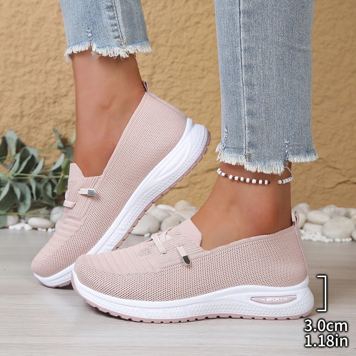 Womens Running Trainers Ladies Sneakers Slip On Walking Gym Comfy Fashion Shoes
