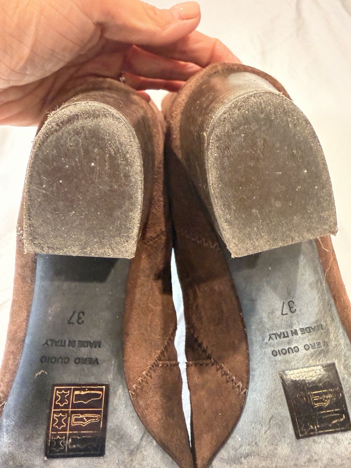 Lanvin Vintage Brown Crocodile Suede Knee High Boots – Size 37