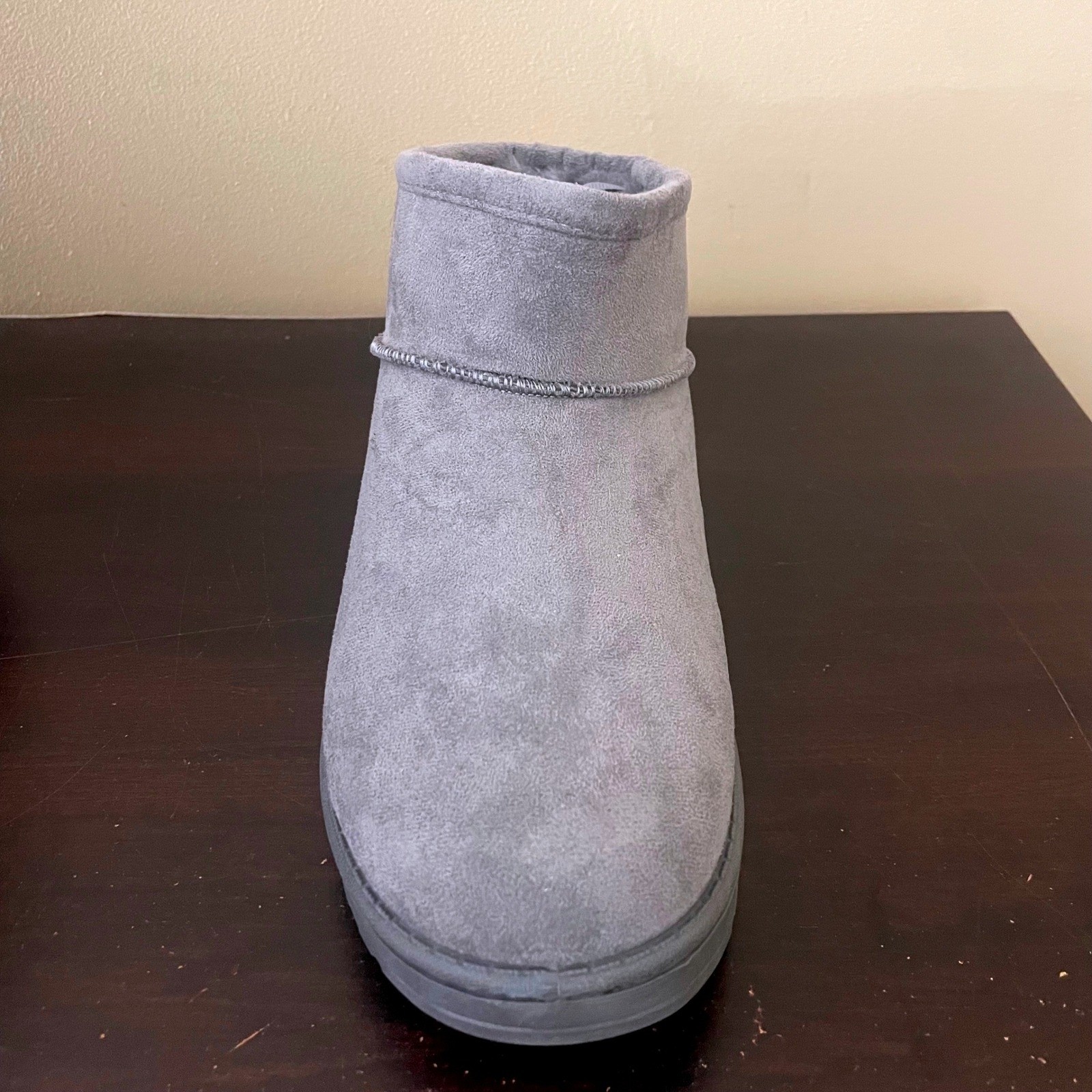 White Mountain Inspa Grey Faux Fur Lined Ankle Boots W34658-020 Womens 9.5M
