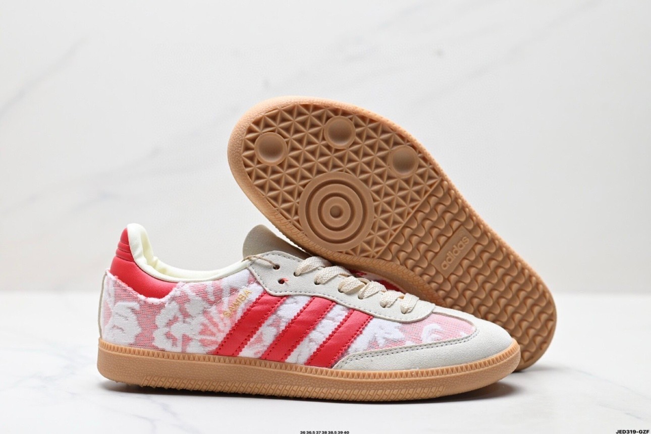 Adidas SAMBA OG X LIBERTY LONDON SHOES JR 8841 WOMEN’S White/light scarlet