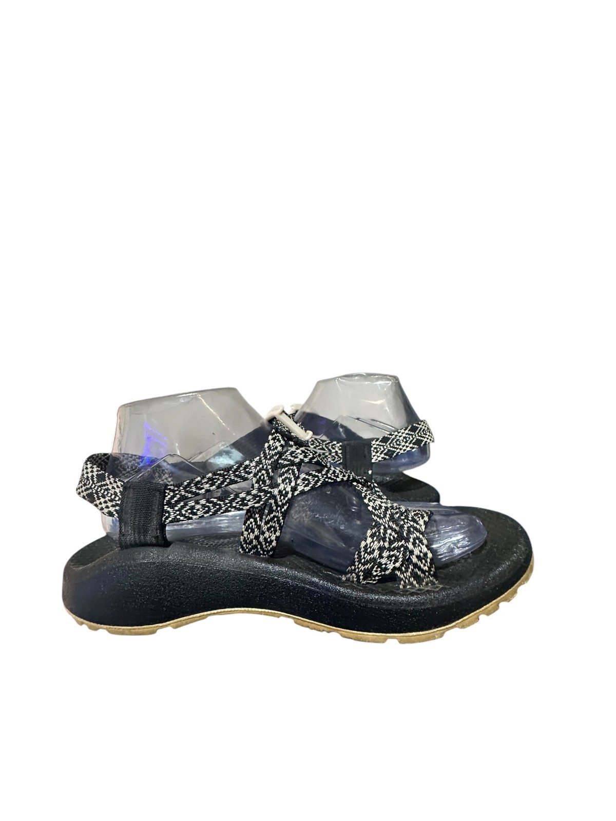 Chaco Z / Cloud X2 Sport Sandal Black White Aztec Adj Strap Toe Loop Womens Sz 7