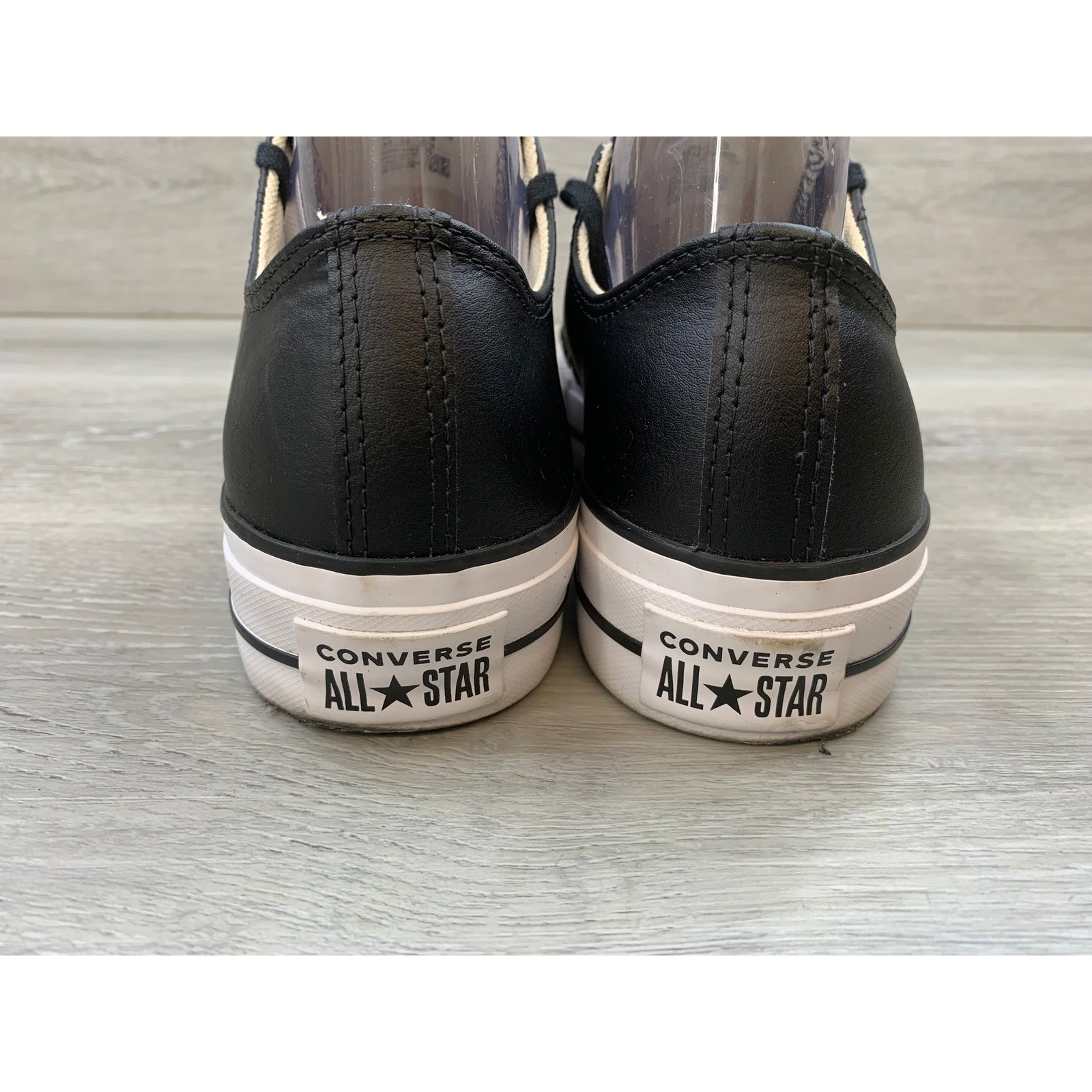 Converse Chuck Taylor All Star Lift Clean Ox Black Leather Platform 9.5