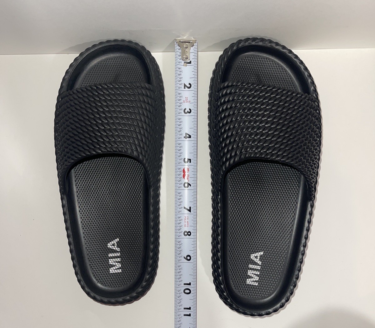 MIA BLK EVA Mismatch Slides Women Left 7 Right 8 Black Sandals House Shoes
