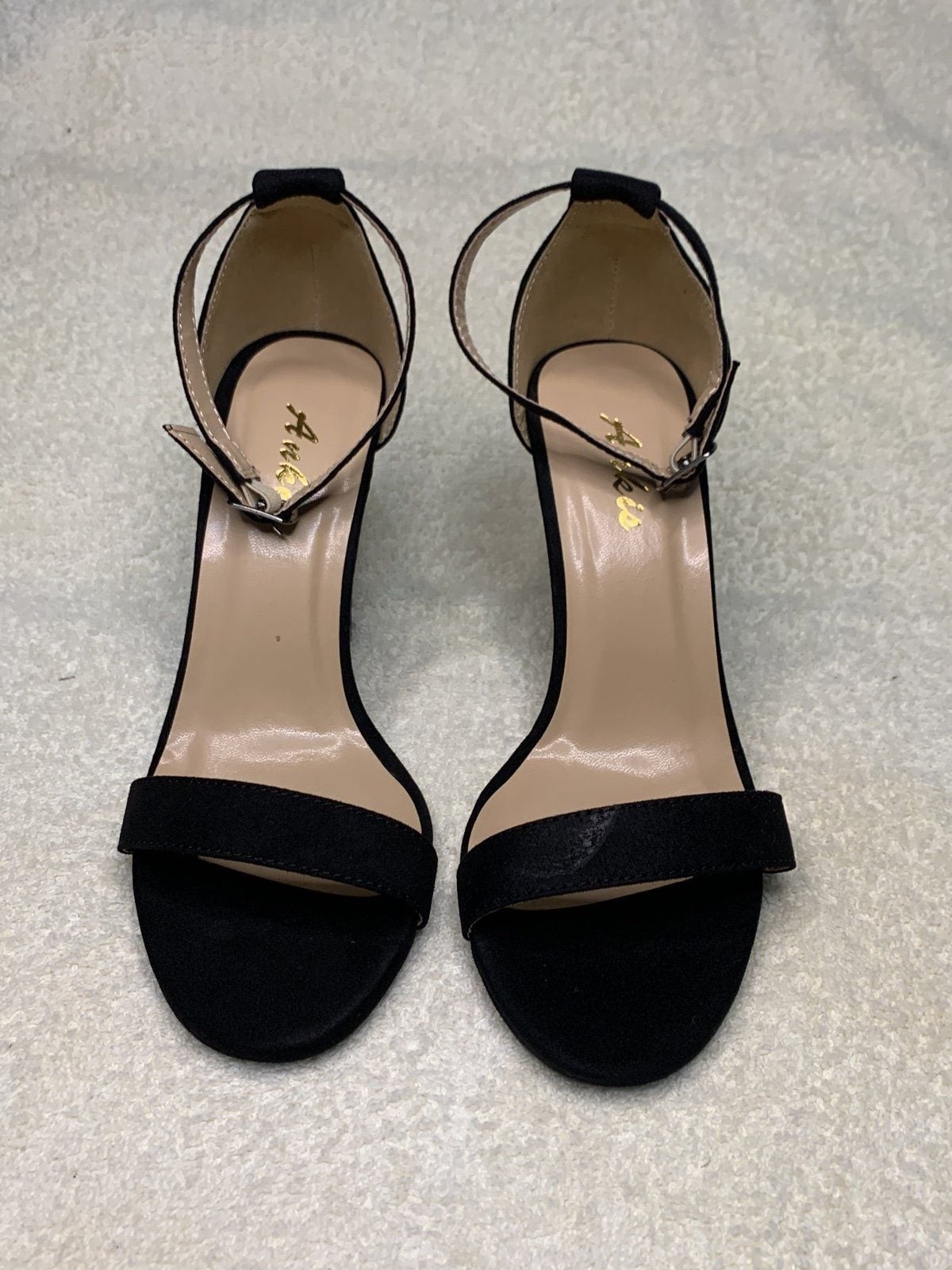 Black Heels For Women Open Toe Ankle Strap High Heels Size 7B