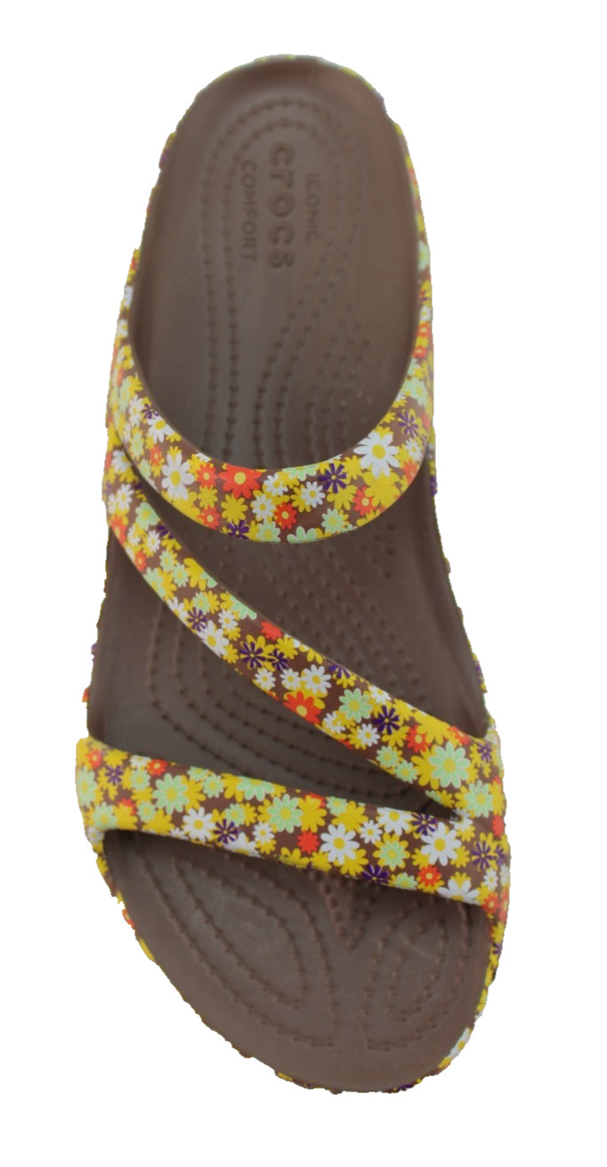NWT CROCS Women’s Size 7 Kadee II Retro Floral Croslite Strappy Sandals