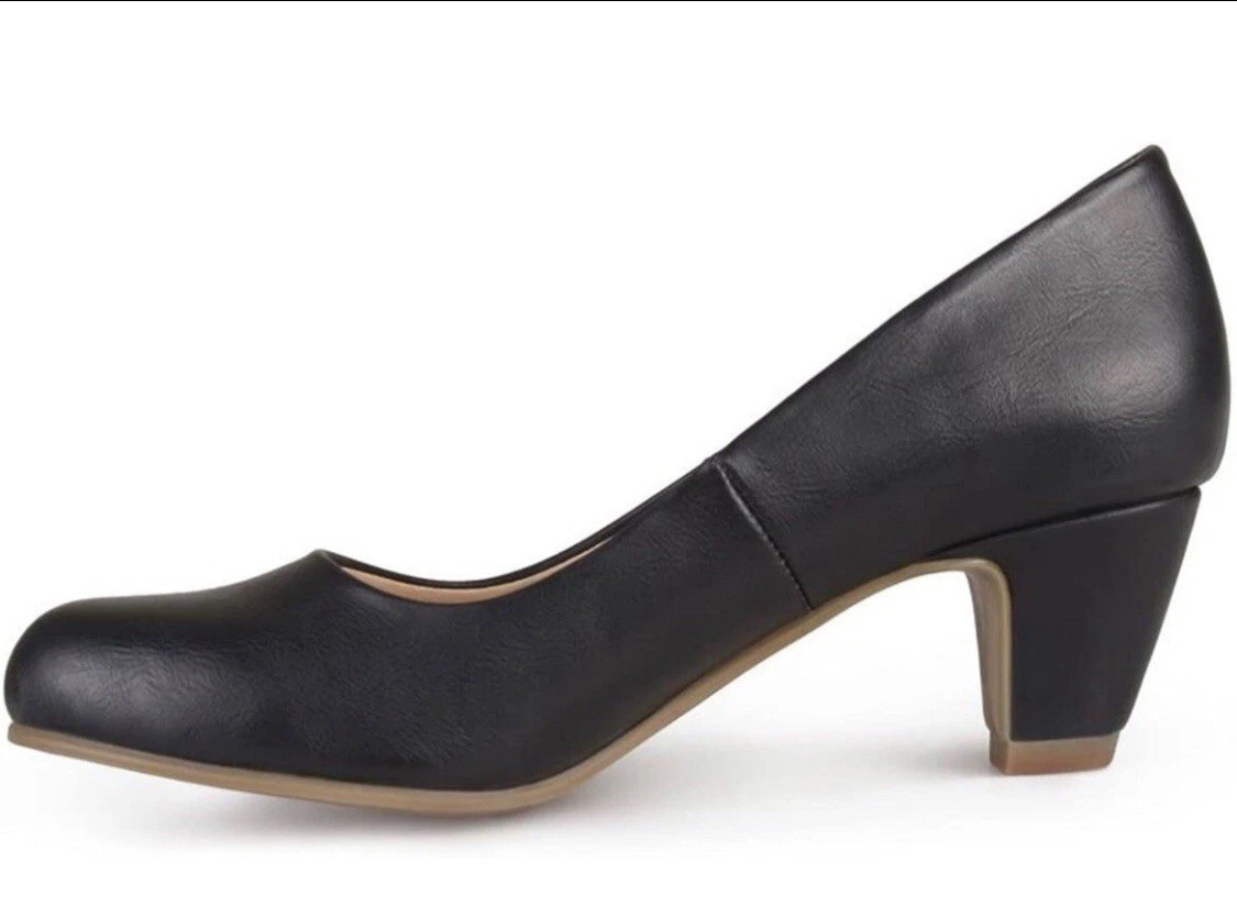 Journee Collection Luu-m Black Padded Block Heel Pumps US 10 M NIB