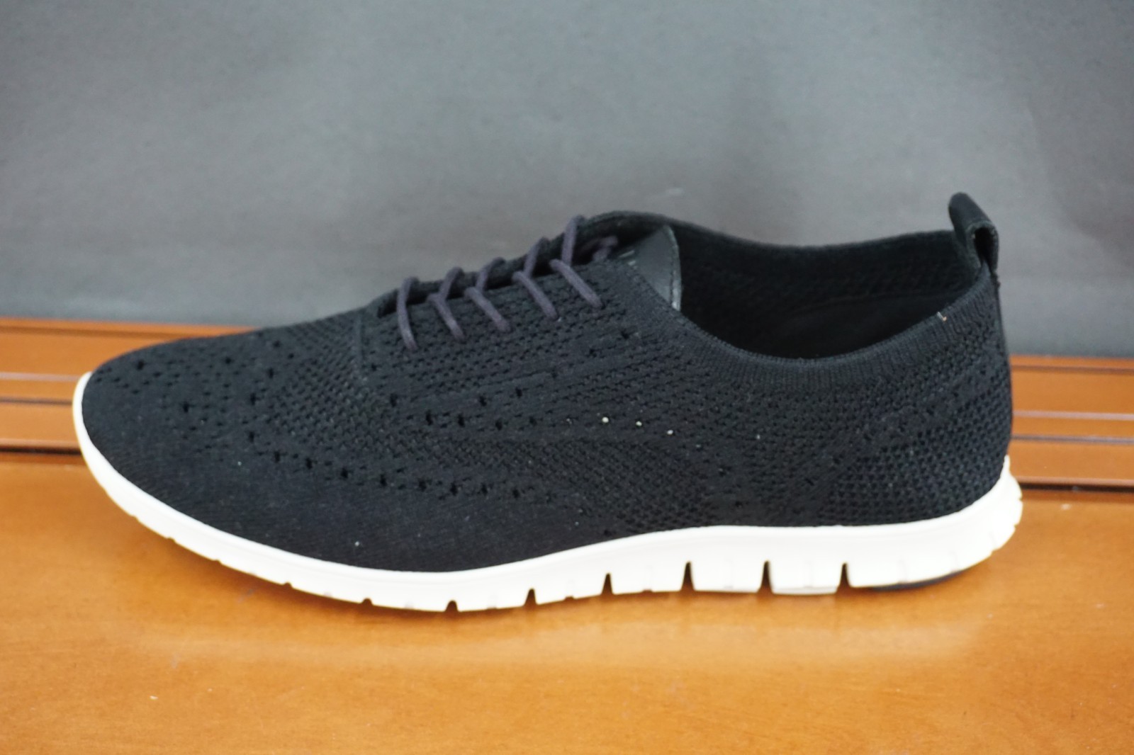 Cole Haan Zerogrand Wingtip Oxford Shoes Womens 10.5 Black Knit Casual Sneakers