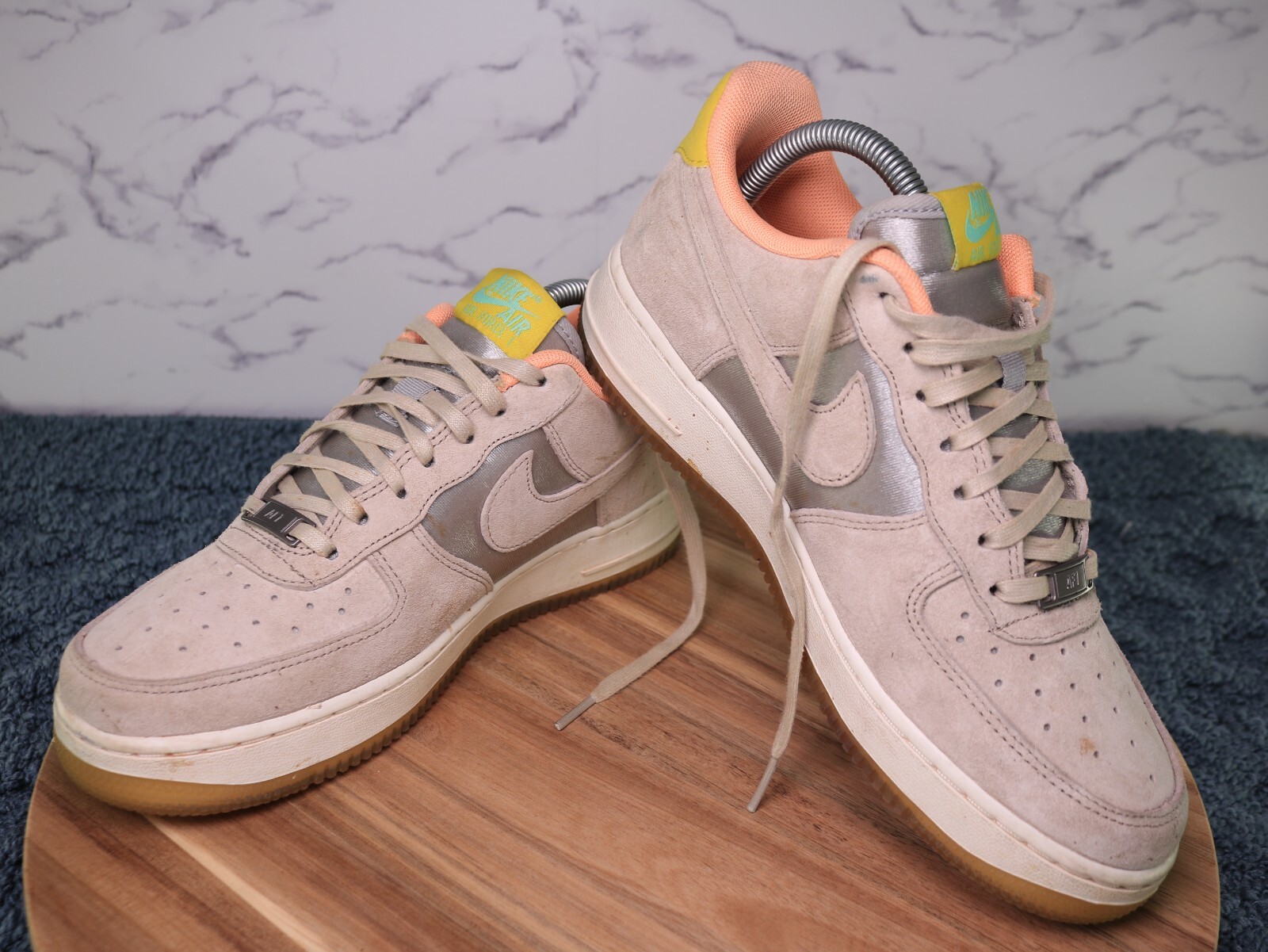 Nike Air Force 1 ’07 Premium Athletic Sneakers Pink Silver 616725-004 Women Sz 8