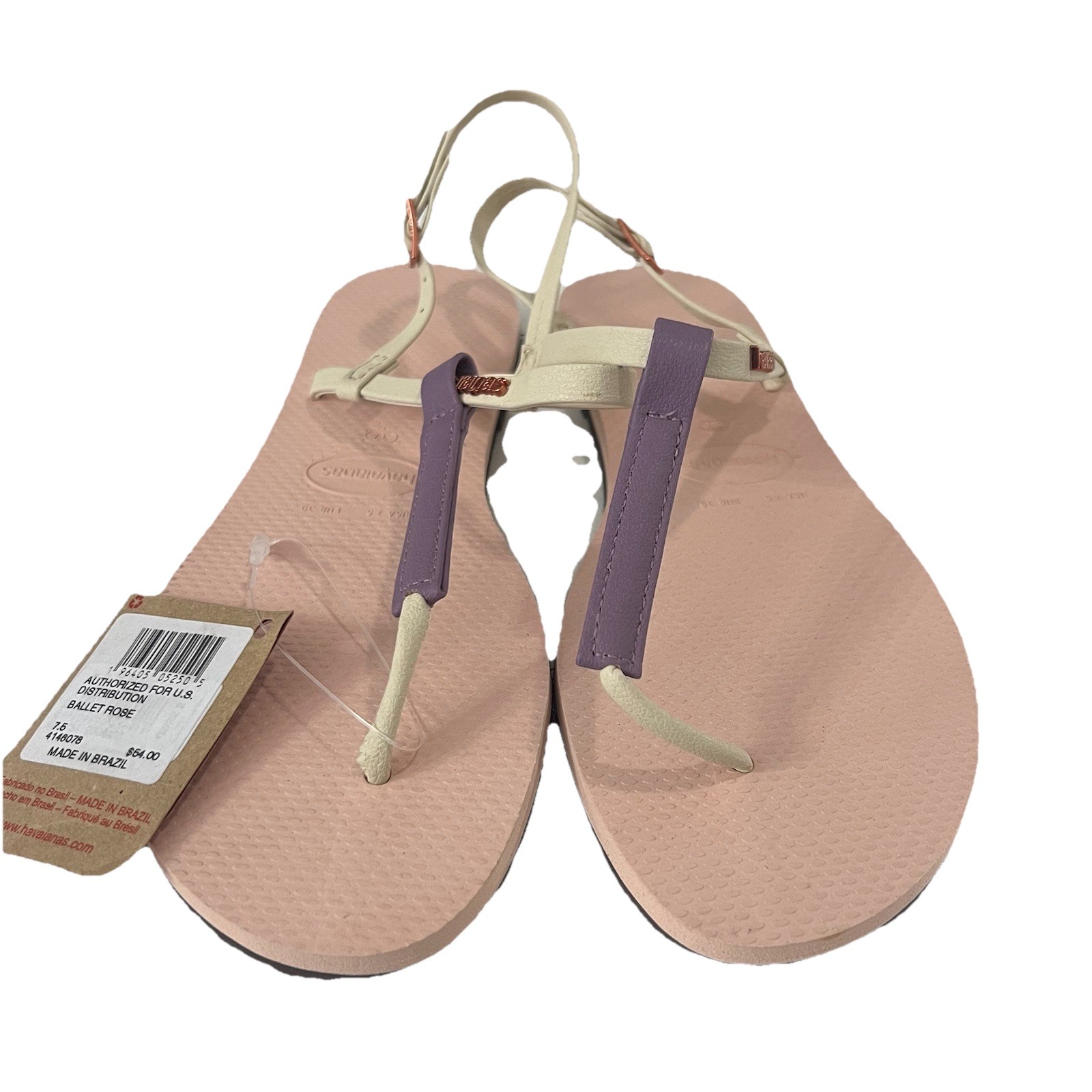 Havaianas Women 7.5 You Rio Sandal Ballet Rose Ankle Strap Outdoor