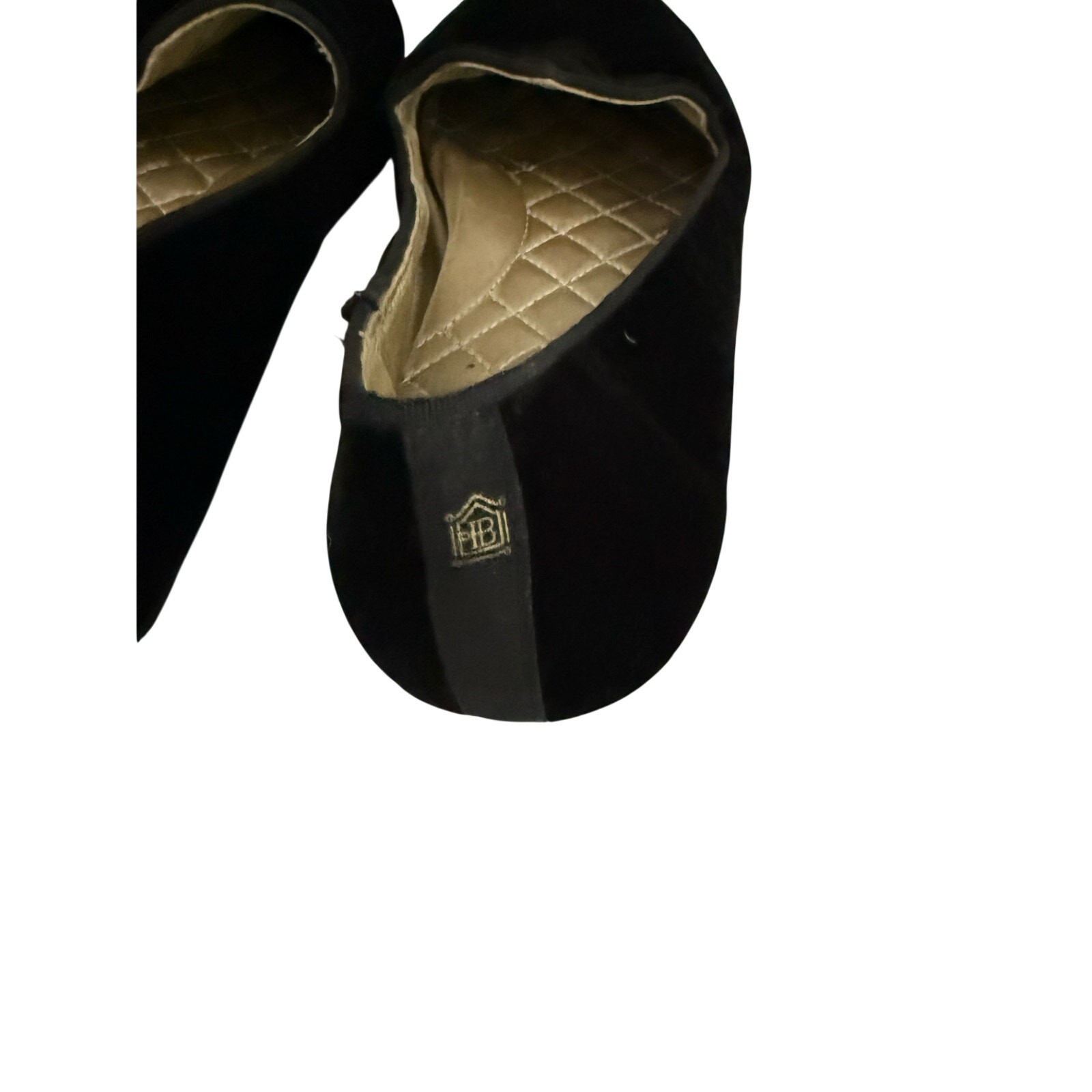 Birdies Black Velvet Flats Pointed Toe Loafers Women’s Size 8 Quilted Comfort