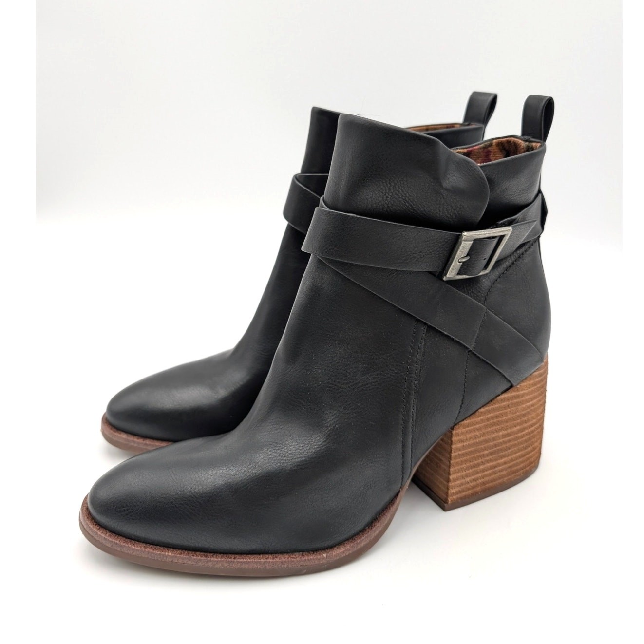 Korks Shyla Block Heel Ankle Bootie Buckle Strap Women’s Black Size US10M EU40.5